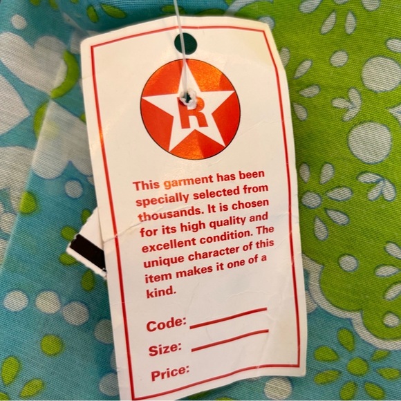 Vintage 60/70’s  Green Blue Drop Waist Dress Midi Mod Flower Power Girls Size - Picture 8 of 9